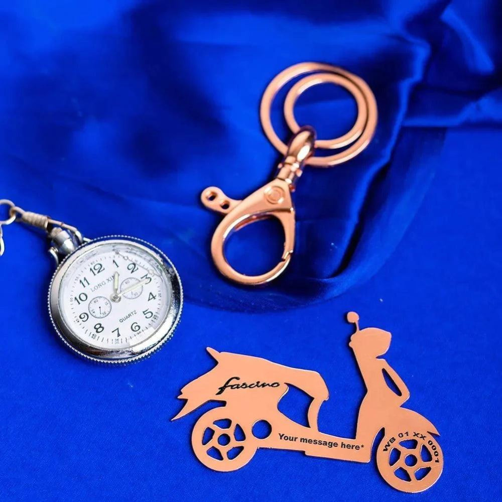 Premium metal keychain designed for Yamaha Fascino riders