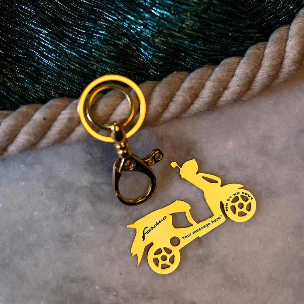 Yamaha Fascino Yamaha Key Ring For Bike Yamaha Fascino Keychain Gold